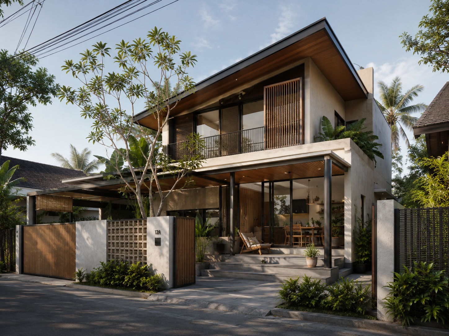 Arsitektur tropis modern berbahan beton